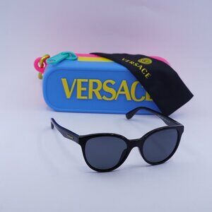 Versace Kids VK4427U GB1/87 Cat Eye Sunglasses - Black/Dark Grey